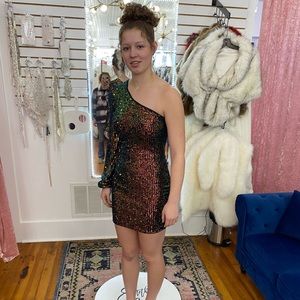NWT Cefian sequin one shoulder dress